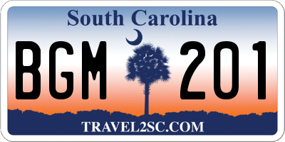 SC license plate BGM201