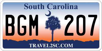 SC license plate BGM207