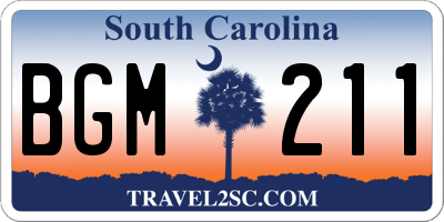 SC license plate BGM211