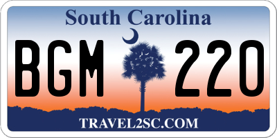 SC license plate BGM220