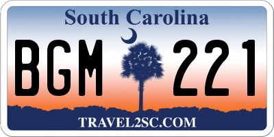 SC license plate BGM221