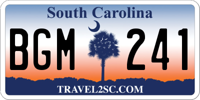SC license plate BGM241