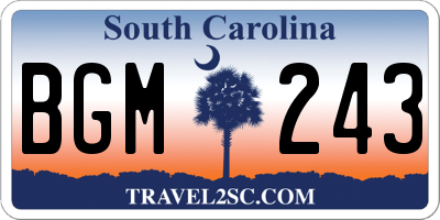 SC license plate BGM243