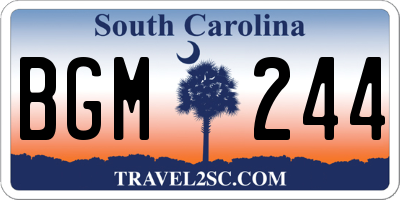SC license plate BGM244