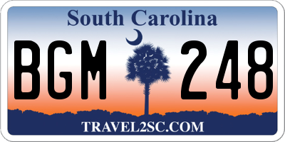SC license plate BGM248