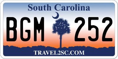 SC license plate BGM252
