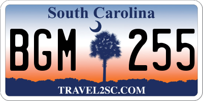 SC license plate BGM255