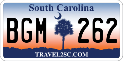 SC license plate BGM262