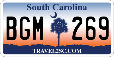 SC license plate BGM269