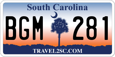 SC license plate BGM281