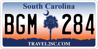 SC license plate BGM284