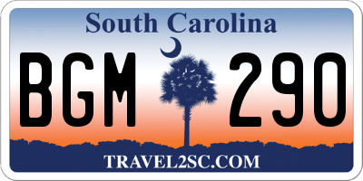 SC license plate BGM290