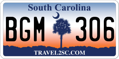 SC license plate BGM306