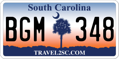 SC license plate BGM348
