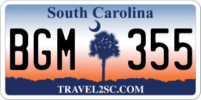 SC license plate BGM355