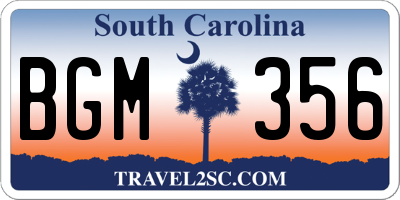 SC license plate BGM356