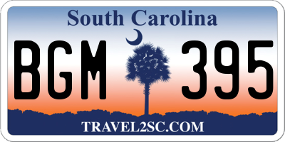 SC license plate BGM395