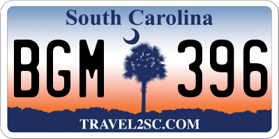 SC license plate BGM396