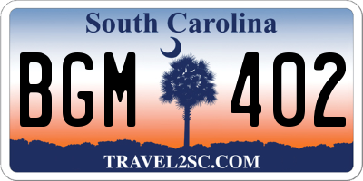 SC license plate BGM402