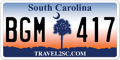 SC license plate BGM417