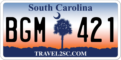 SC license plate BGM421