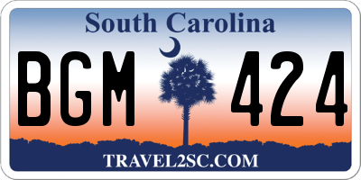 SC license plate BGM424