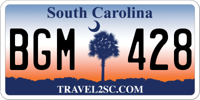 SC license plate BGM428