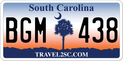 SC license plate BGM438