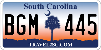 SC license plate BGM445