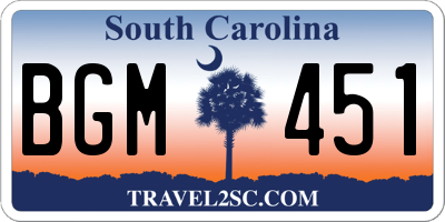 SC license plate BGM451