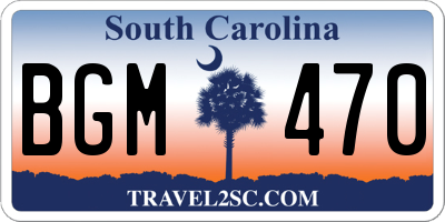 SC license plate BGM470