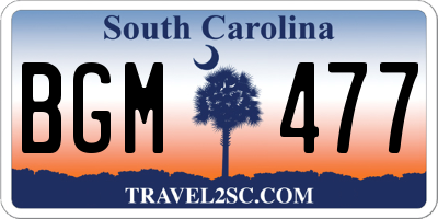 SC license plate BGM477