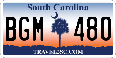 SC license plate BGM480