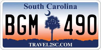 SC license plate BGM490