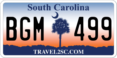 SC license plate BGM499