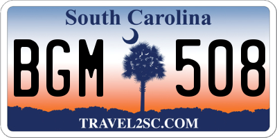 SC license plate BGM508