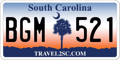 SC license plate BGM521