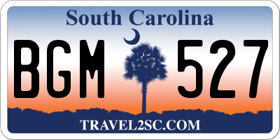 SC license plate BGM527