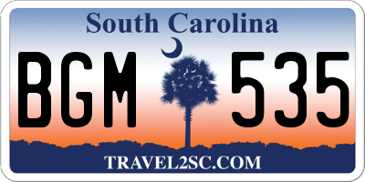 SC license plate BGM535