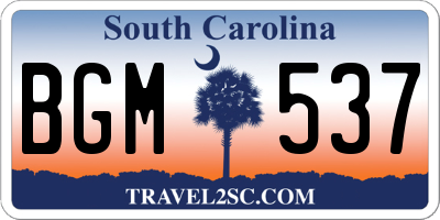 SC license plate BGM537