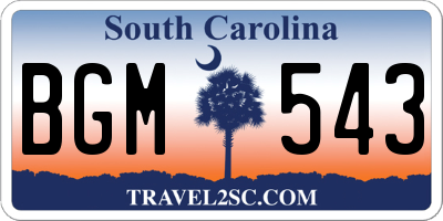 SC license plate BGM543