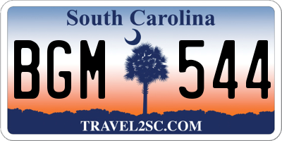 SC license plate BGM544
