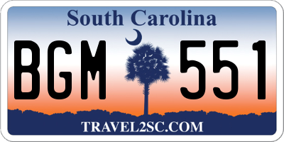 SC license plate BGM551