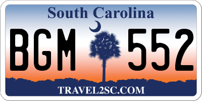 SC license plate BGM552