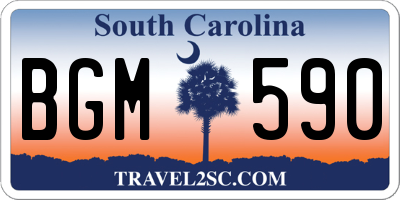SC license plate BGM590
