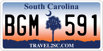 SC license plate BGM591