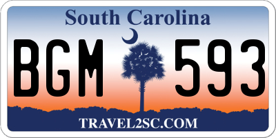 SC license plate BGM593