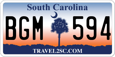 SC license plate BGM594