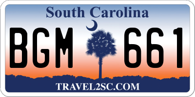 SC license plate BGM661