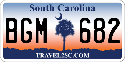 SC license plate BGM682